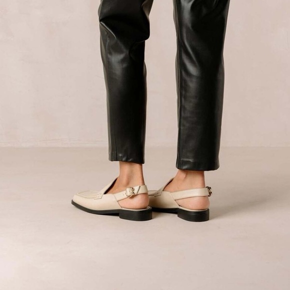 New ALOHAS Abe Slingback Leather Loafer Sandals Shoes Flats Cream Gold 8.5 / 39 - Picture 15 of 16